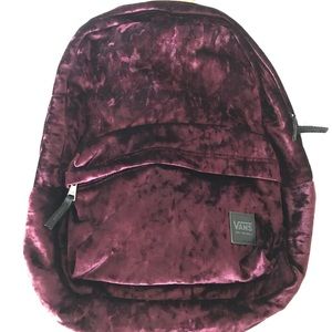 vans crushed velvet backpack